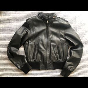 KILLIWATCH black leather bomber jacket
